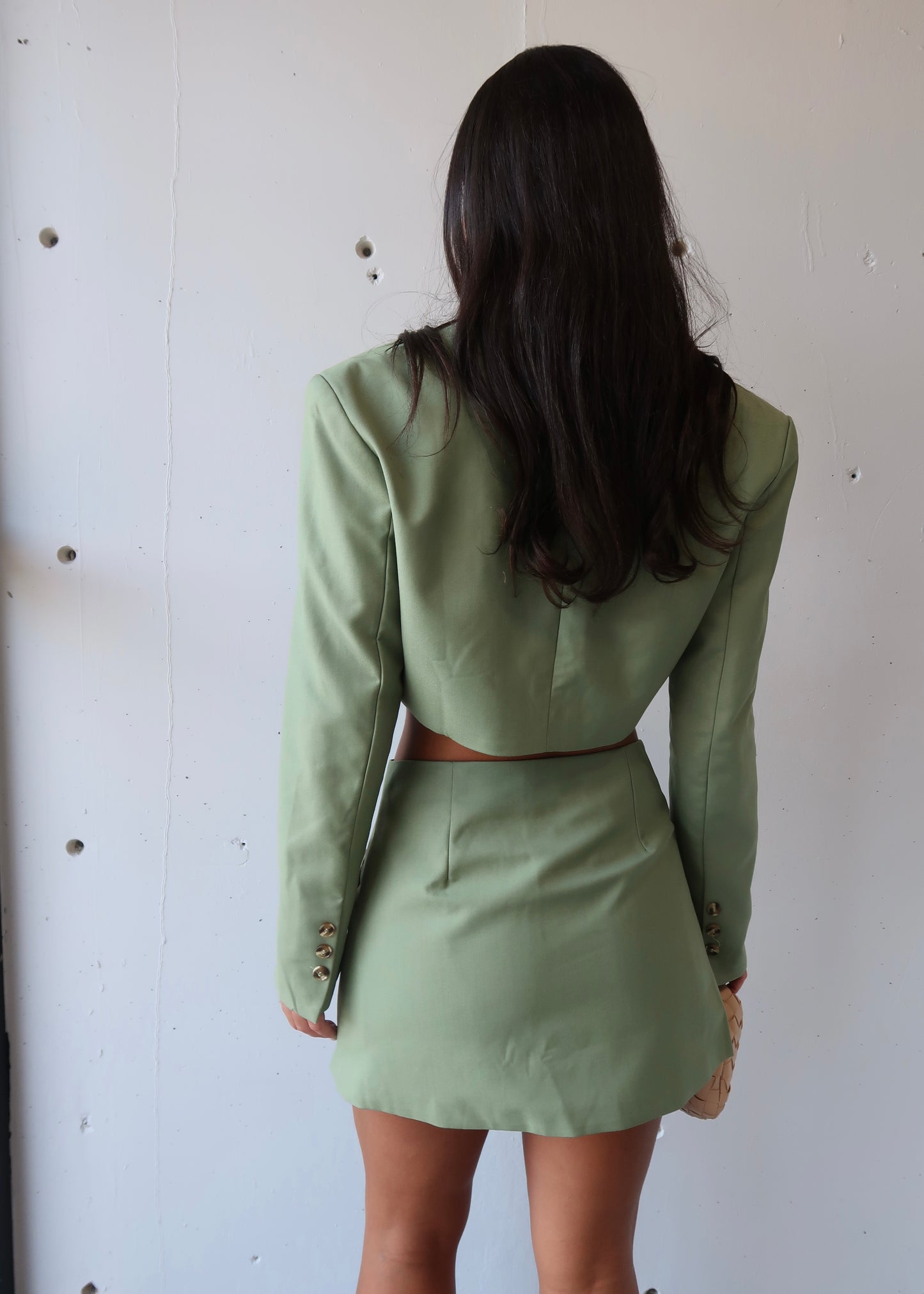 olive blazer set